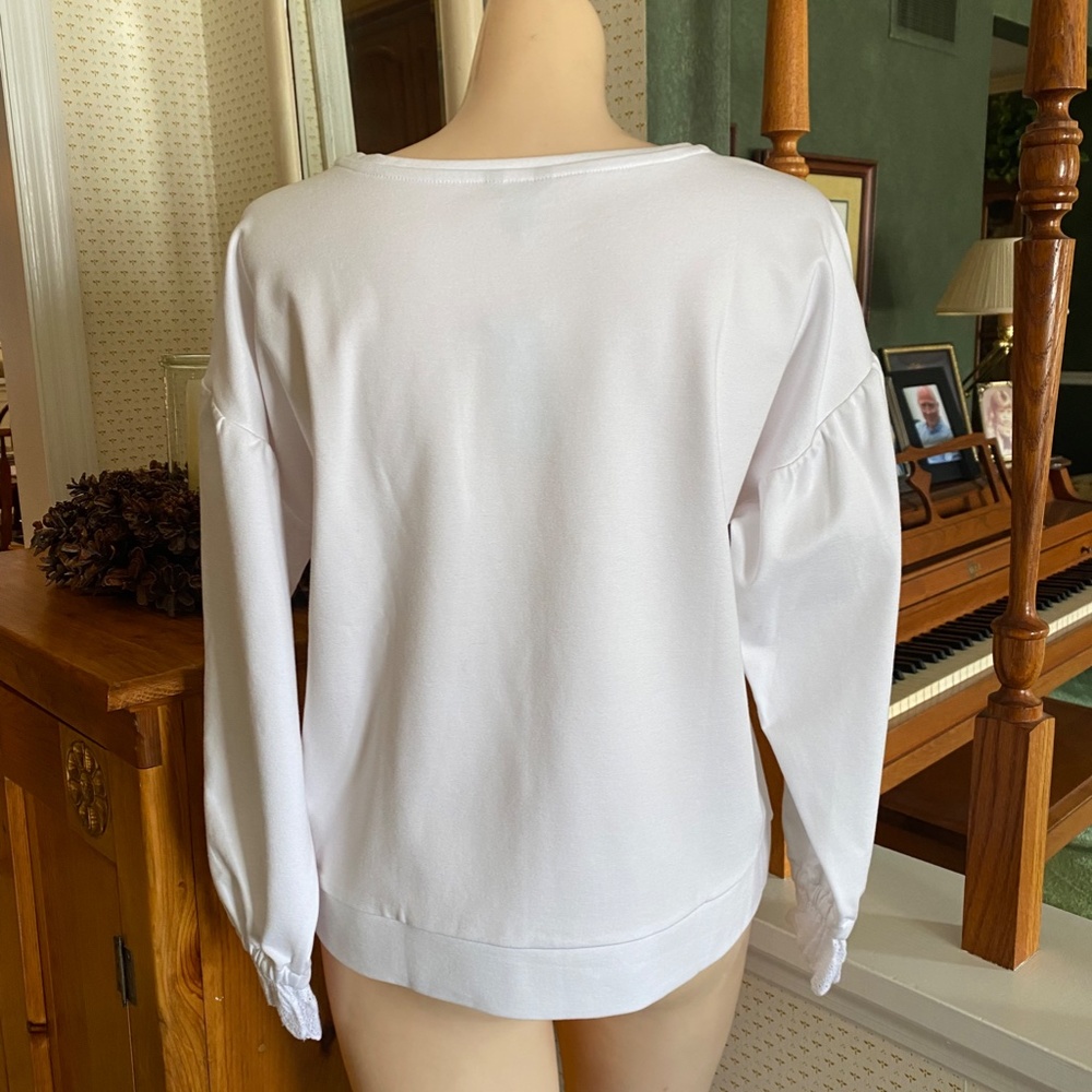 Ann Taylor classic white top - size Petite Small - New with tags - Picture 2 of 7